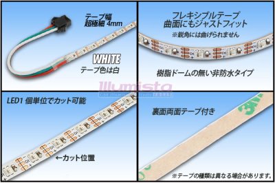 画像1: NeoPixel 2020 極細テープLED 1m/120LED