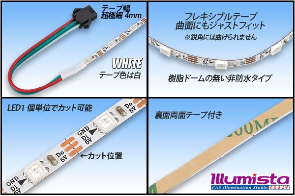 画像2: 超極細 3535NeoPixel MiniテープLED 1m/60LED (2)