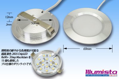 画像1: 12V車用LEDダウンライト 3W 15LED