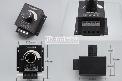 画像1: 小型ボリューム調光器 12-24V 8A