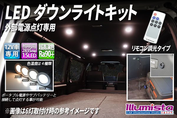 画像1: LEDダウンライトキット 外部電源点灯専用 リモコン調光タイプ (1)