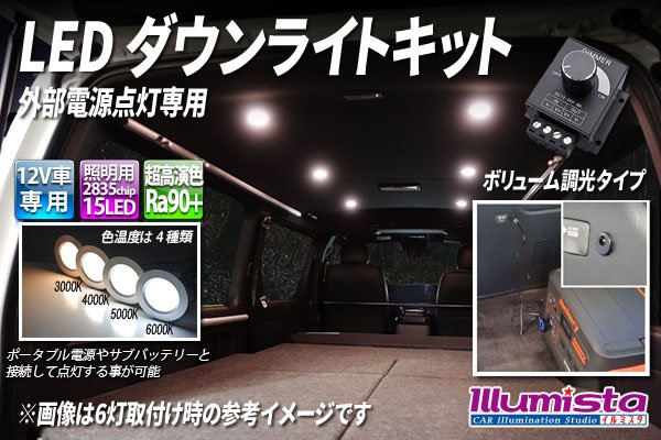 画像1: LEDダウンライトキット 外部電源点灯専用 ボリューム調光器タイプ (1)