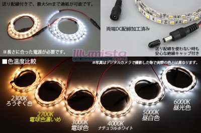 画像3: 	超高演色5050テープLED 60LED/m 非防水 電球色 濃いめ 2700K 1-5m