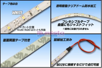 画像1: 3528SMD 9LED/15cmクリアドーム配線付