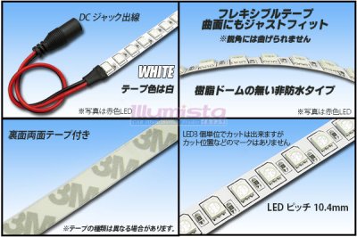 画像1: 5050テープLED 96LED/m 非防水 赤色 1m