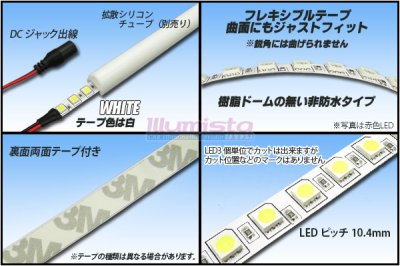 画像1: 5050テープLED 96LED/m 非防水 白色 1m