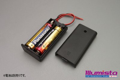 画像1: 電池ボックス単3×2本スイッチ・フタ付き