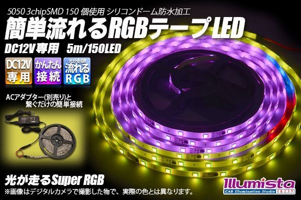 画像1: 簡単流れるRGBテープLED (1)