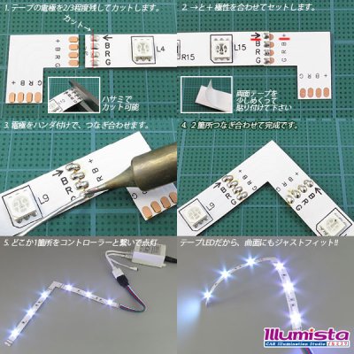 画像1: 10mm4芯L字基板 L-PCB-RGB