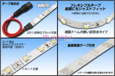 画像1: 超高演色3528テープLED 60LED/m 非防水 ナチュラルホワイト 4000K 1-5m