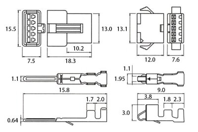 画像1: 細線用5Pコネクター SM-5P