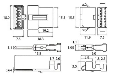 画像1: 細線用6Pコネクター SM-6P