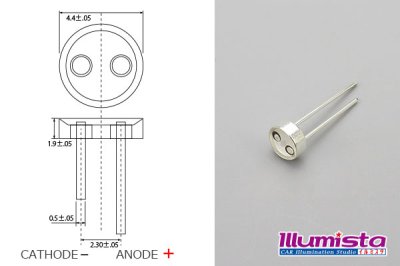 画像1: T4.4 MidPowerLED 青色 LP-T4.4CDSB