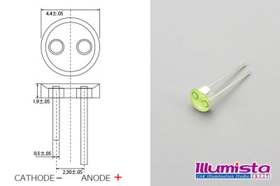 画像1: T4.4 MidPowerLED アイスブルー LP-T4.4CDSIB